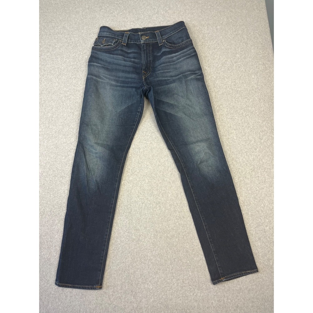 True Religion Geno Jeans Mens 36x34 Blue Cascade Slim Fit Stretch Flap Pockets
